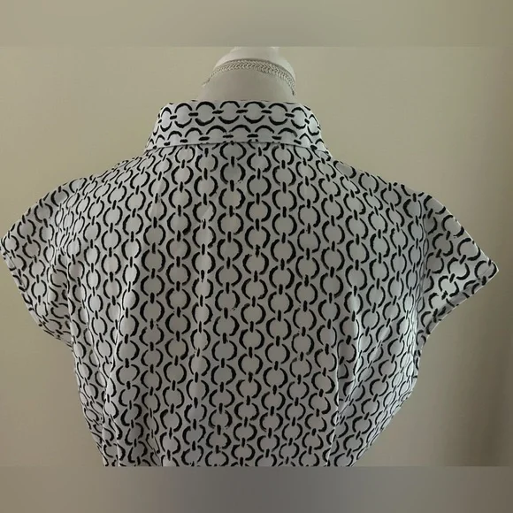 CUTE White w/Black/Brown Dress - Picture 5 of 7